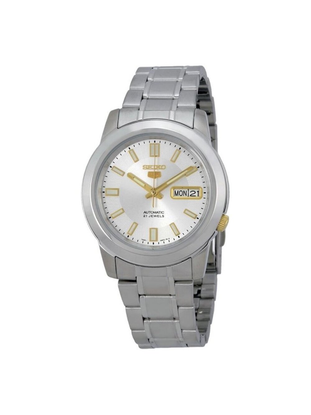 NWT Seiko 5 Silver Stainless Steel Automatic Men's Watch